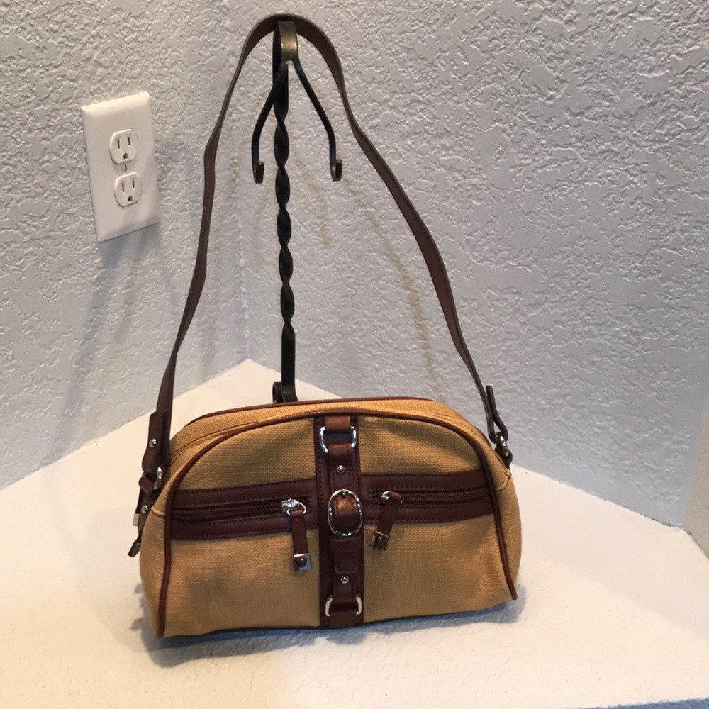 Etienne Aigner Canvas and Leather Shoulder Bag